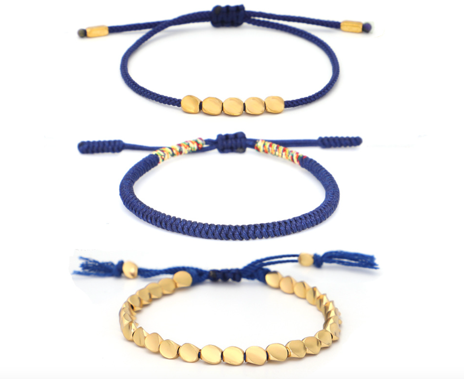 Tibetan Buddhist Braided Copper Beads Bracelet