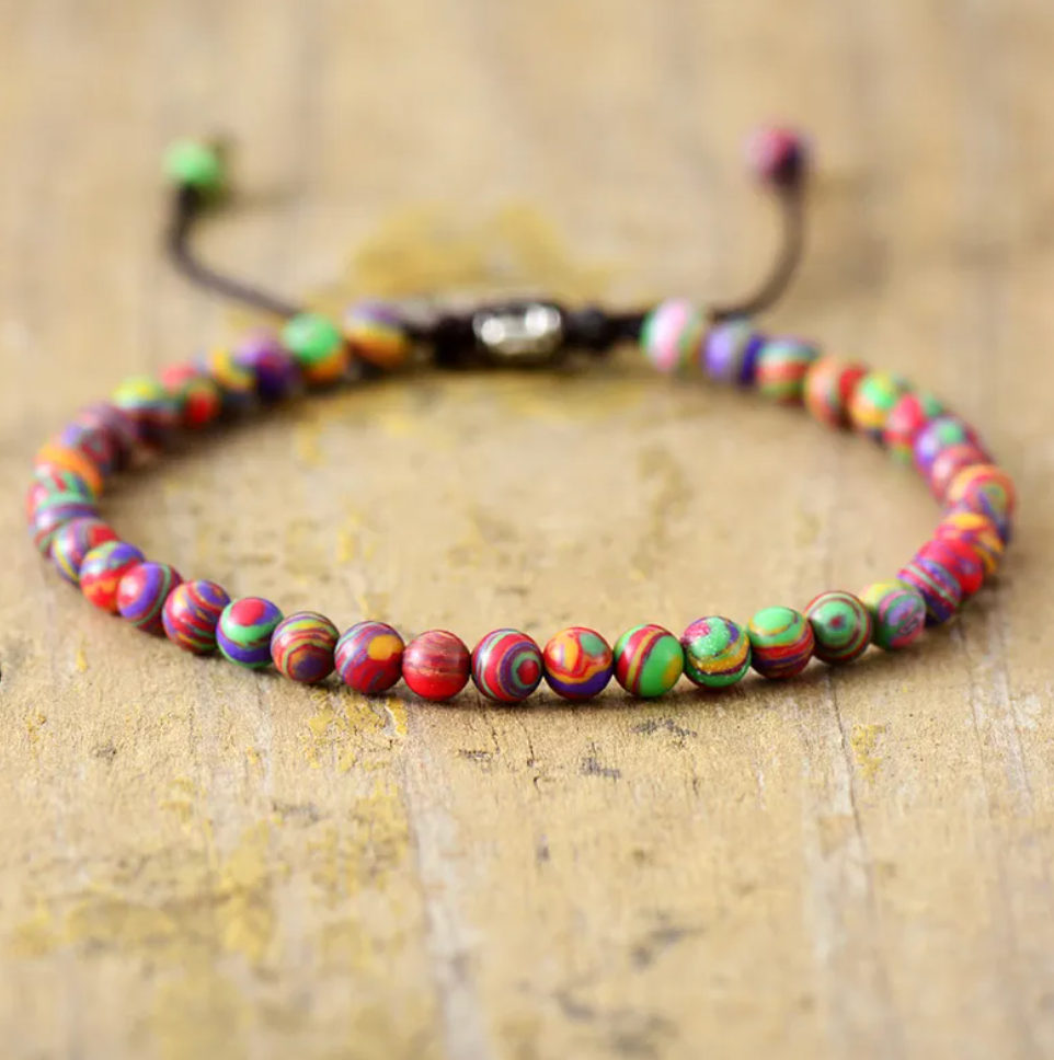 Multi-Coloured Polymer Clay Beaded Stacking Bracelet