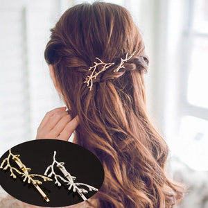 2pcs Branch Hairpin Hair Clip Accessories gold boho - Egret Jewellery