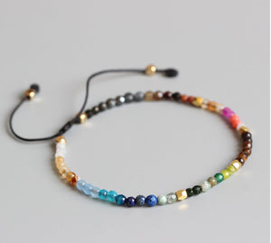 The natural stone beaded bracelet from Egret Jewellery laying on the other side