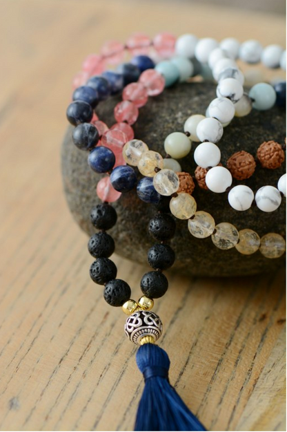 Natural Gemstone Beaded 7 Stone Chakra Mala Necklace - Egret Jewellery