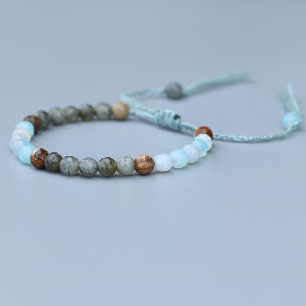 Natural Agate, Jasper And Labradorite Stone Healing Stacking Bracelet - Egret Jewellery