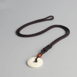 Men's Bodhi Seed Tibetan Buddhist OM Mantra Necklace Pendant - Egret Jewellery