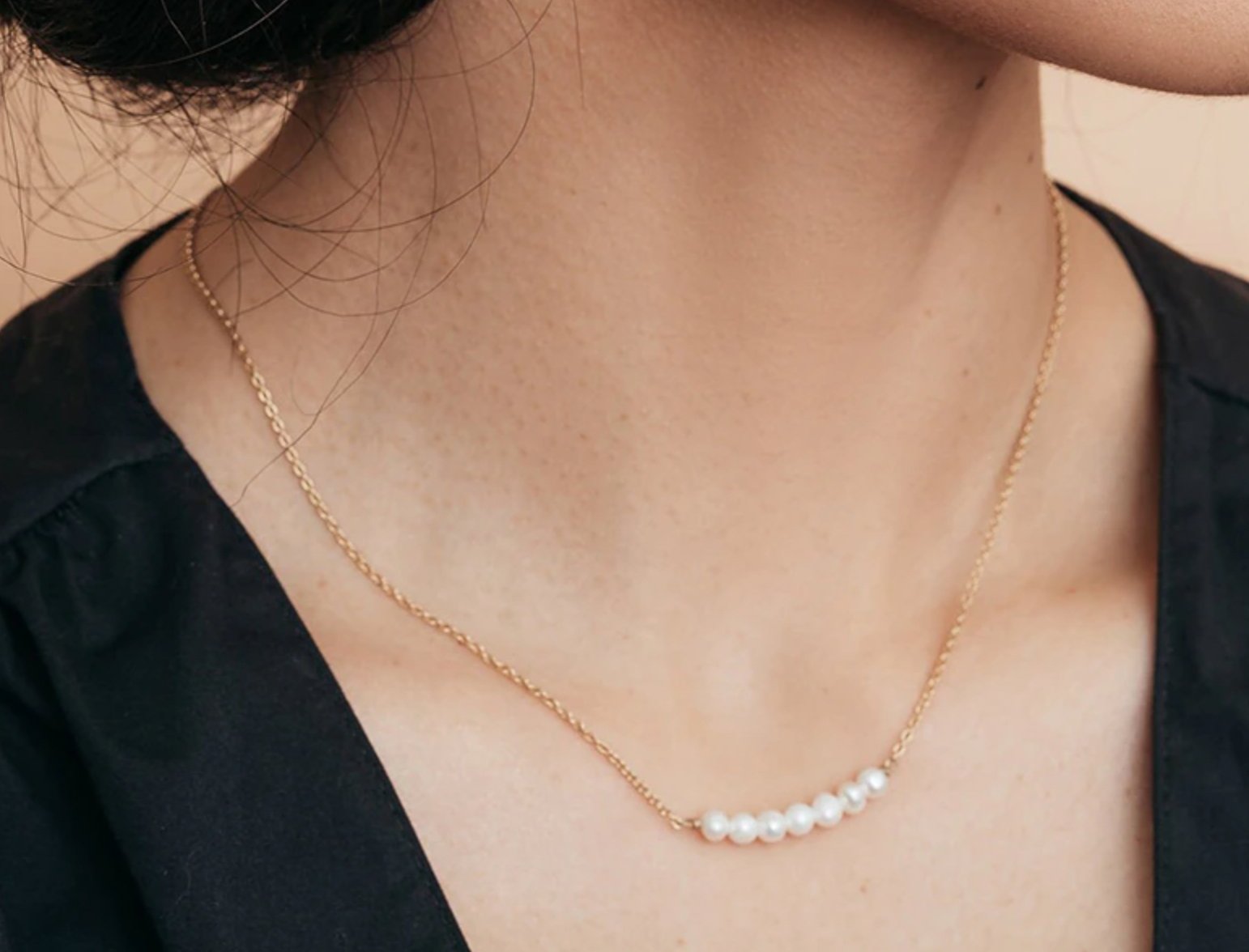 Dainty 18ct Gold Freshwater Seed Pearl Choker | Necklace - Egret Jewellery