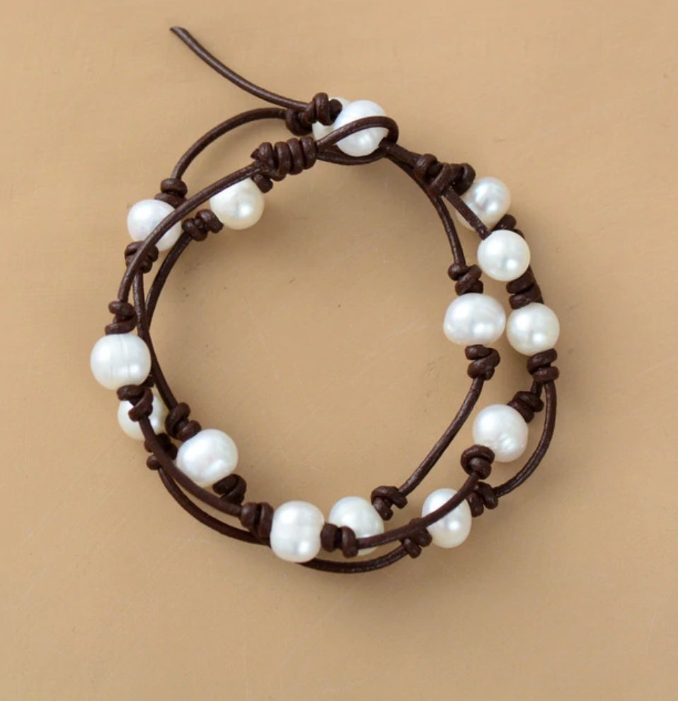 Natural Freshwater Pearl Wrap Bracelet - Egret Jewellery