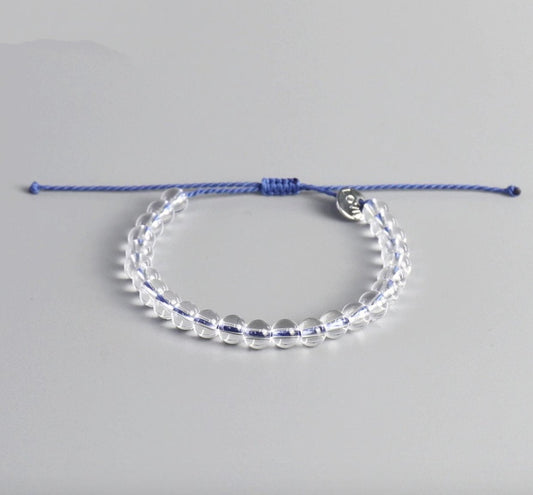 Clear Glass Beaded Stacking Friendship Bracelet - Egret Jewellery