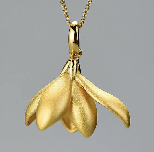 Gold Lotus Flower Necklace - Egret Jewellery
