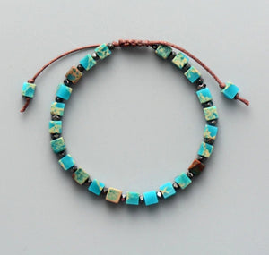 Natural Turquoise Impression Jasper Beaded Stacking Bracelet - Egret Jewellery