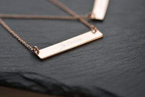 Je t’aime Rose Gold Dipped Sterling Silver French Name Bar Necklace - Egret Jewellery