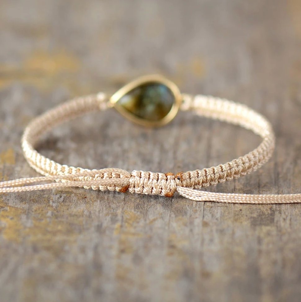 Labradorite Cord Stacking Bracelet - Egret Jewellery