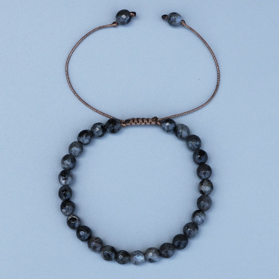 Natural Labradorite Healing Stone Stacking Bracelet - Egret Jewellery