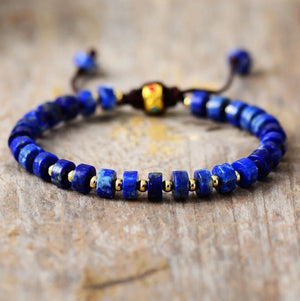 Lapis Lazuli Beaded Disc Stacking Bracelet - Egret Jewellery