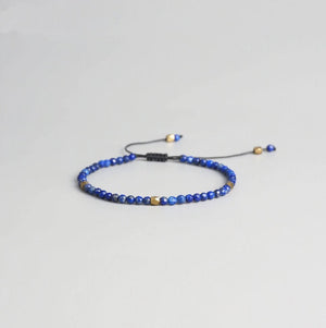 Natural Dark Blue Lapis Lazuli Beaded Stacking Friendship Bracelet - Egret Jewellery