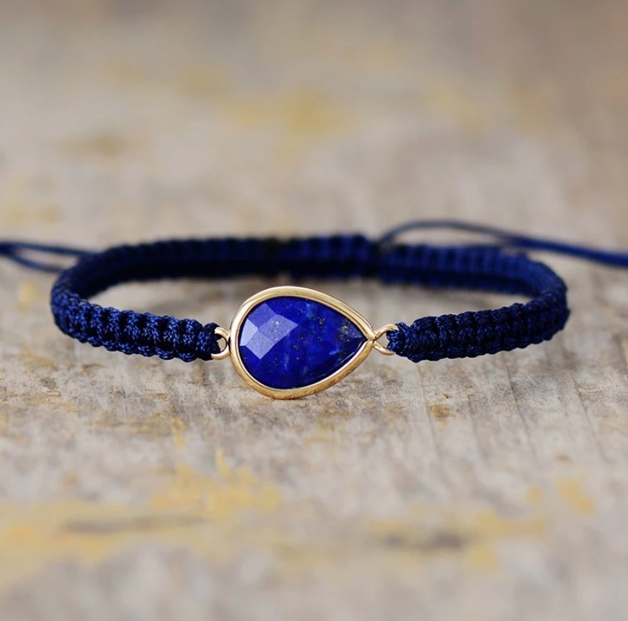 Lapis Lazuli Cord Stacking Bracelet - Egret Jewellery