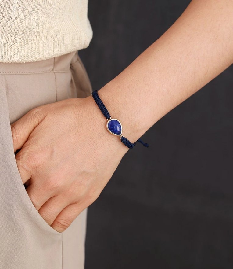 Lapis Lazuli Cord Stacking Bracelet - Egret Jewellery
