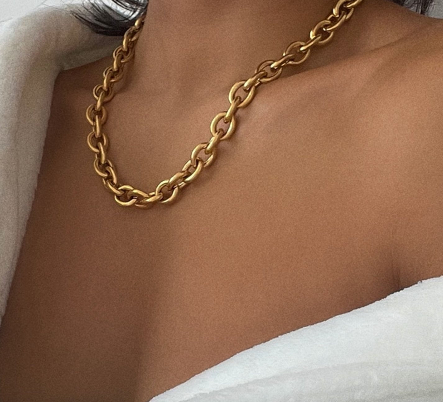 Large Gold Oval Chunky Link Chain - Egret Jewellery