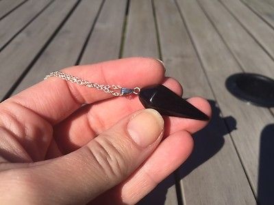 Onyx Crystal Healing Chakra Pendulum Necklace - Egret Jewellery