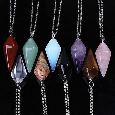 Onyx Crystal Healing Chakra Pendulum Necklace - Egret Jewellery