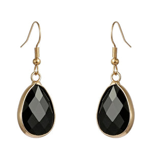 Onyx teardrop Dangle Drop Earrings - Egret Jewellery