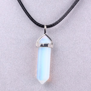 Opal Crystal Healing HEXAGONAL Chakra Necklace Moonstone Pendant - Egret Jewellery