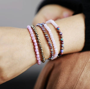 Pink | Purple Crystal Wrap Bracelet - Egret Jewellery