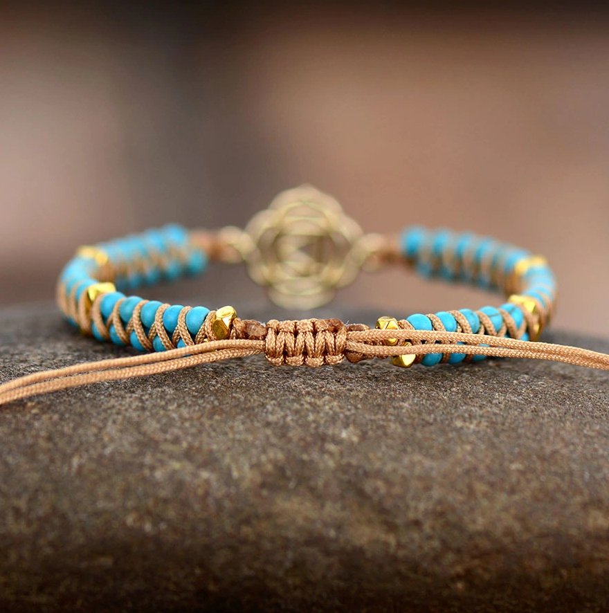 Natural Reiki Muladhara Turquoise Beaded Stacking Friendship Bracelet - Egret Jewellery