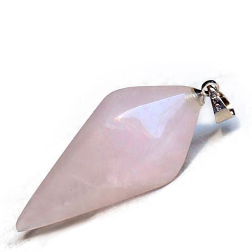 Rose Quartz Crystal Healing Chakra Pendulum Necklace - Egret Jewellery