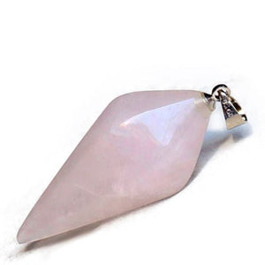 Rose Quartz Crystal Healing Chakra Pendulum Necklace - Egret Jewellery