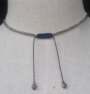 Rough | Raw Gemstone Pyrite Points Beaded Long Boho Necklace Gold Mala - Egret Jewellery