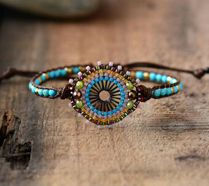 Natural Stone Seed Beads & Turquoise Beaded Stacking Friendship Bracelet - Egret Jewellery
