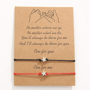 Set Of Two Matching Wishing Friendship Bracelets Boyfriend Girlfriend Love Star - Egret Jewellery