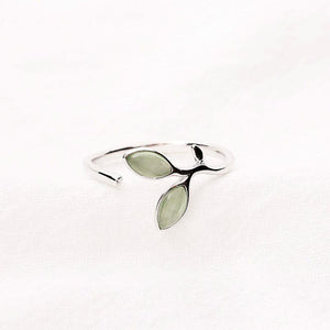 Sterling Silver Adjustable Wrap Leaf Ring - Egret Jewellery
