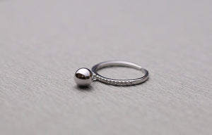 Sterling Silver 925 Ball Charm Dangle Wrap Topaz Ring - Egret Jewellery
