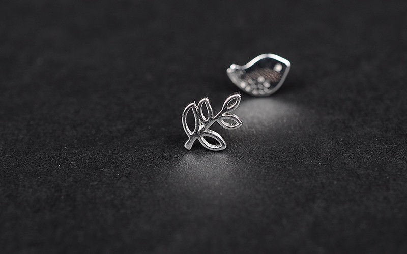 Sterling Silver Dove & Olive Branch Stud Earrings - Egret Jewellery