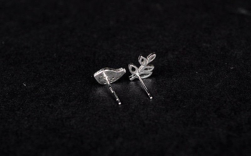 Sterling Silver Dove & Olive Branch Stud Earrings - Egret Jewellery