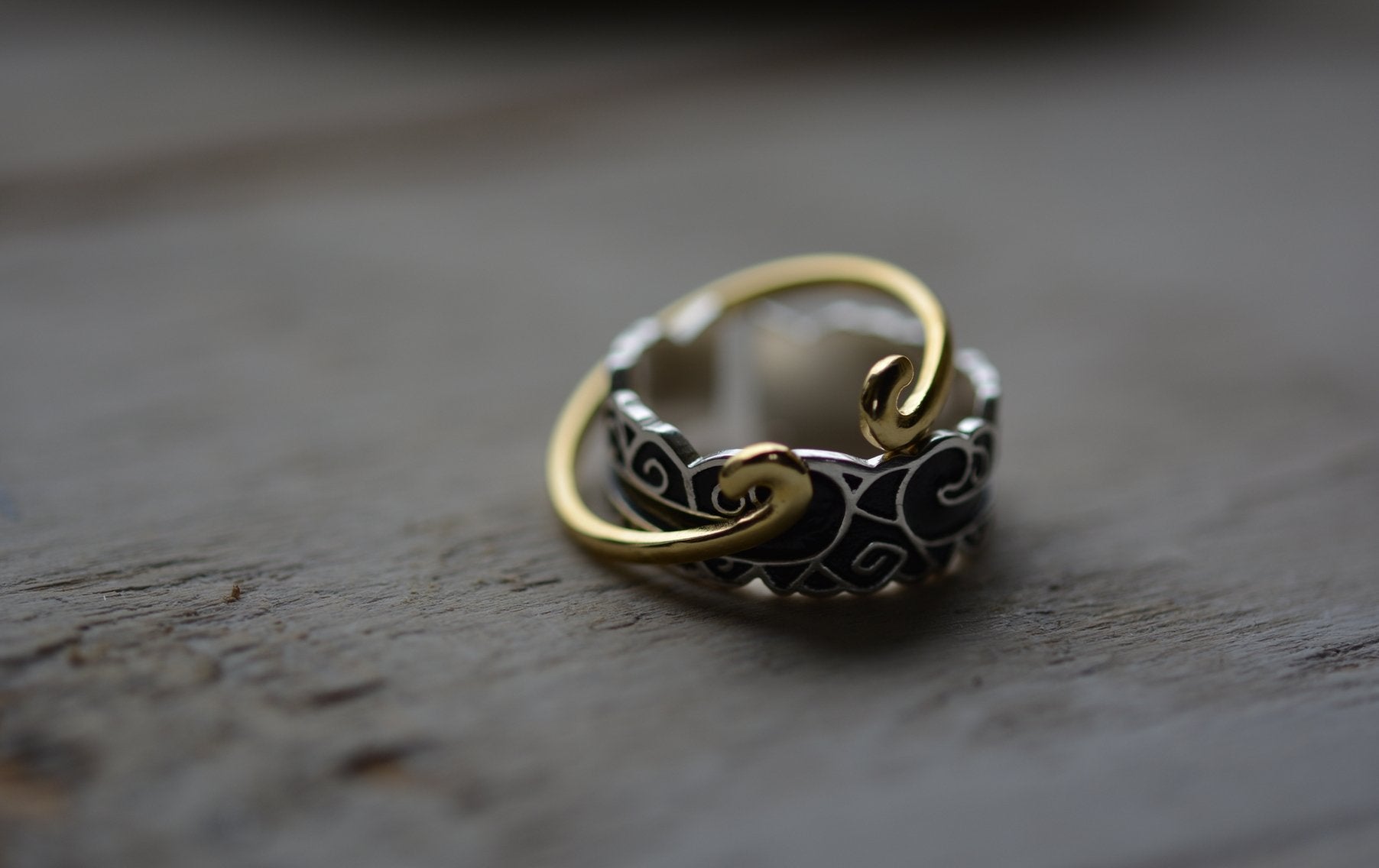 925 Sterling Silver Spinning Ring Adjustable, Leaf Gold Rings - Egret Jewellery