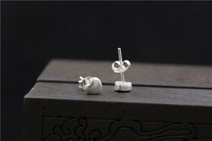 Delicate Small Solid 925 Sterling Silver Heart Stud Earrings - Egret Jewellery