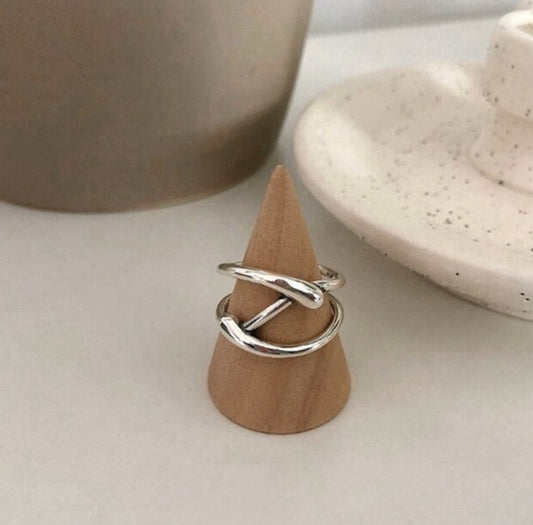 Sterling Silver Irregular knot Ring - Egret Jewellery