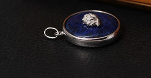 Sterling Silver Natural Blue Lapis Lazuli Lotus Flower Necklace - Egret Jewellery