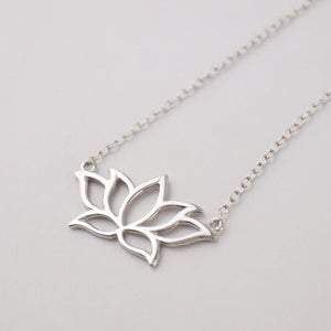 Sterling Silver Lotus Flower Pendant 18 inch Necklace - Egret Jewellery