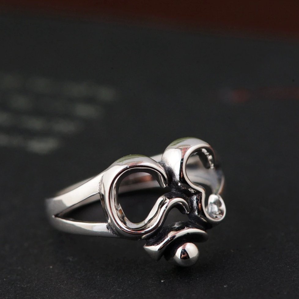 925 Sterling Silver OM Ring, Rings Adjustable Six True Words - Egret Jewellery