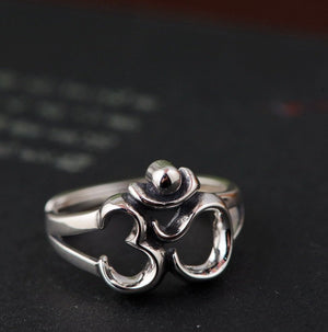 925 Sterling Silver OM Ring, Rings Adjustable Six True Words - Egret Jewellery
