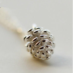 Dainty Sterling Silver Pinecone Necklace | Pendant - Egret Jewellery