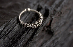 925 Sterling Silver Wire Wrap Adjustable Stacking Ring, Rings - Egret Jewellery
