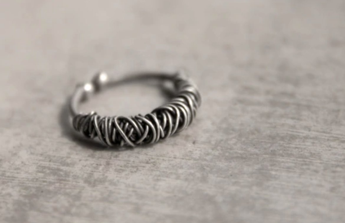 Sterling silver 22mm wire offers wrapped ring pendant