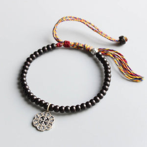 Tibetan Buddhist Lucky knots bracelet Men's Coconut Six True Words Charm - Egret Jewellery