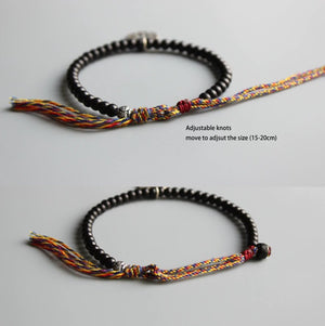 Tibetan Buddhist Lucky knots bracelet Men's Coconut Six True Words Charm - Egret Jewellery
