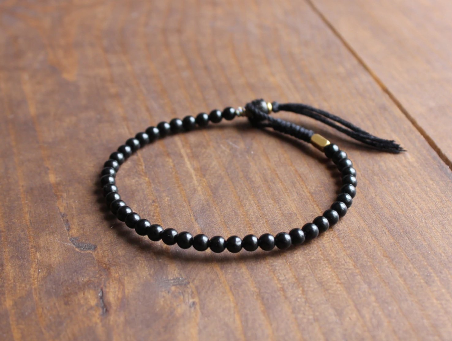 Tibetan Buddhist Gold braided Lucky knots bracelet Men's Stacking Mantra Coconut - Egret Jewellery