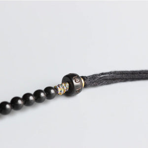 Tibetan Buddhist Gold braided Lucky knots bracelet Men's Stacking Mantra Coconut - Egret Jewellery