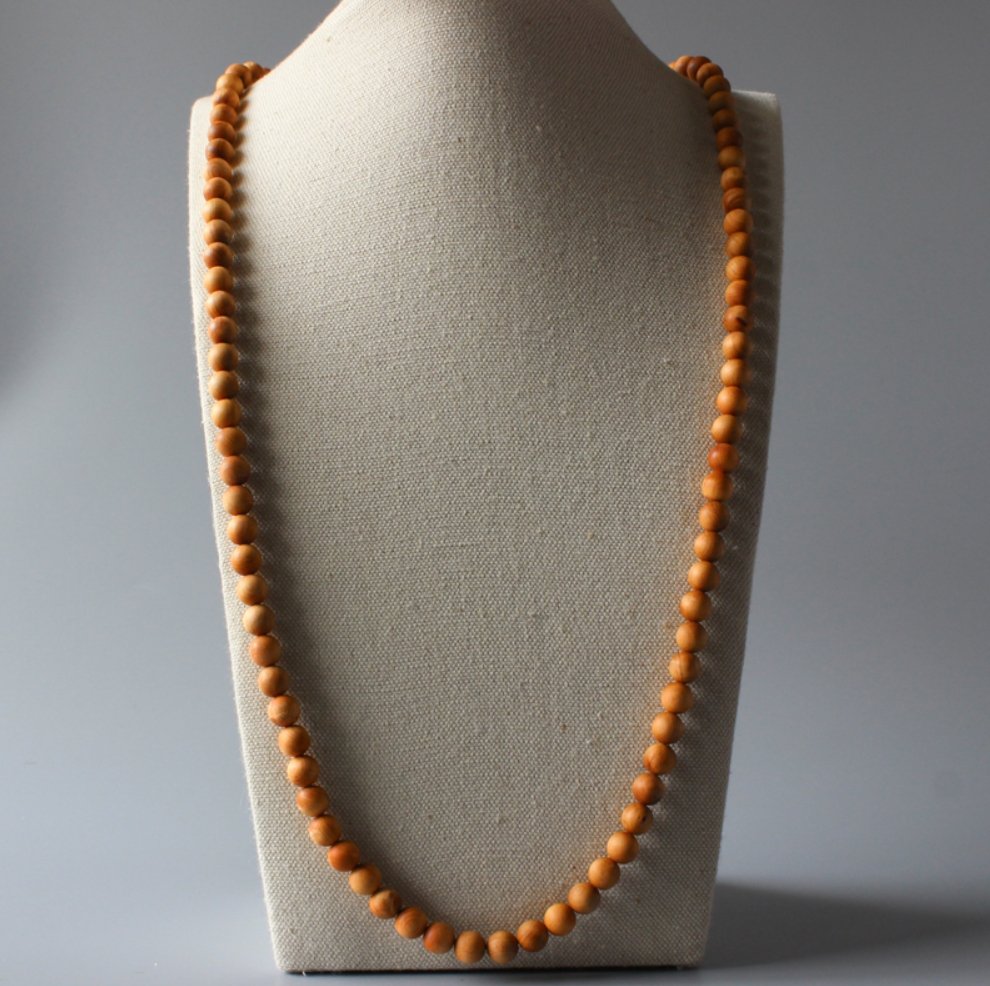 Beaded Long Mala Wooden Tibetan Buddhist Prayer Necklace - Egret Jewellery